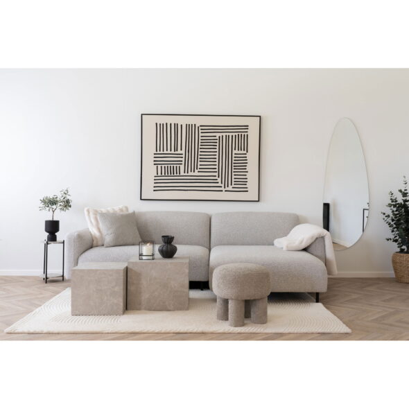 House Nordic - Canberra Pouf - Pouf, hellgrau ø43x43 cm, HN1258 – Bild 5