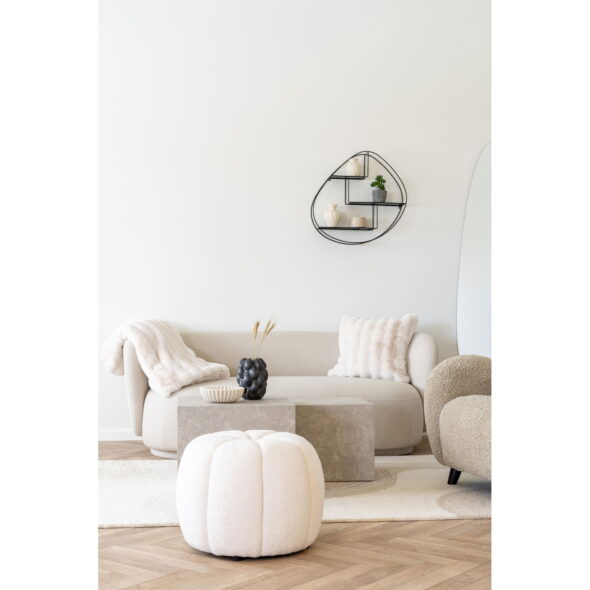 House Nordic - Paisley Pouf - Pouf, gebrochenes Weiß ø48x38 cm, HN1259 – Bild 5