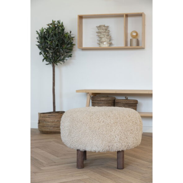 House Nordic - Inverness Pouf - Pouf, hellbraun ø50x33 cm, HN1260 – Bild 2