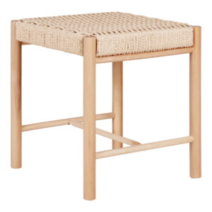 House Nordic - Abano Hocker – Hocker mit natürlichem Korbsitz, Pappelholz, natur 42x42x46,5 cm