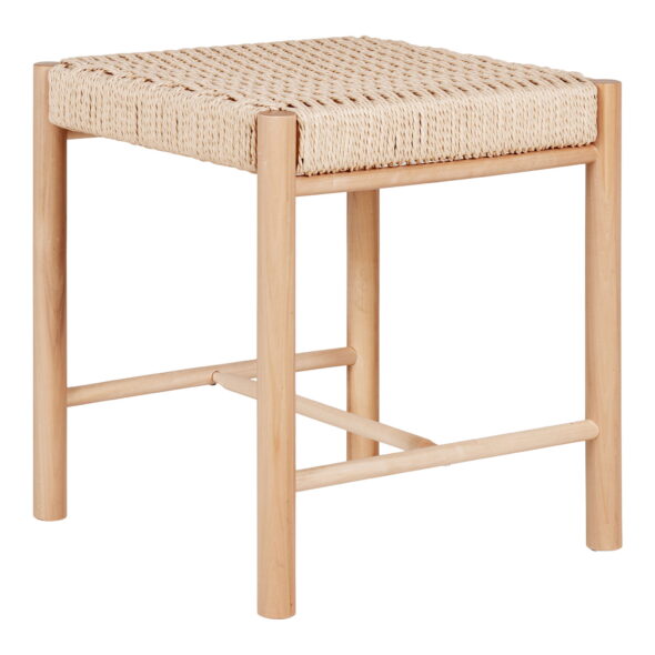 House Nordic - Abano Hocker – Hocker mit natürlichem Korbsitz, Pappelholz, natur 42x42x46,5 cm