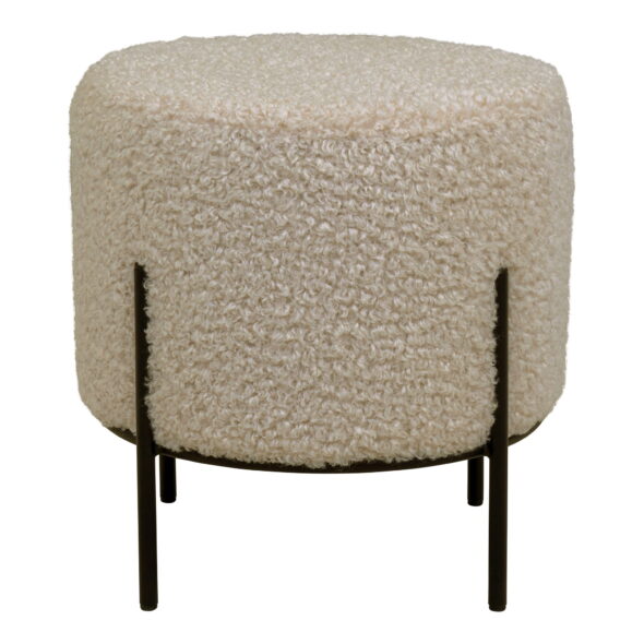 House Nordic - Alford Pouf - Pouf, Teddy, graubraun, schwarze Beine, 35,5x37 cm, HN1091 – Bild 2