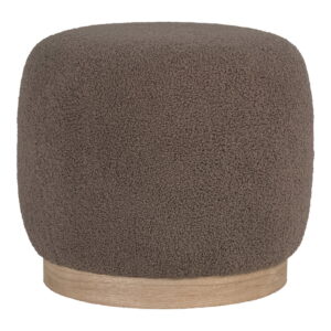 House Nordic - Belfort Pouf - Pouf aus Teddy, braun, Ø44,5x40 cm, HN1238