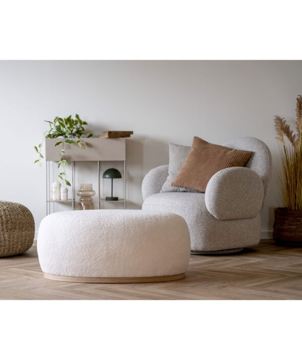 House Nordic - Manhattan Pouf - Pouf, Teddy, weiß, 54,5x88,5x36 cm, HN1235 – Bild 2