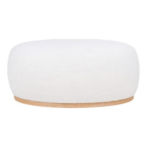 House Nordic - Manhattan Pouf - Pouf, Teddy, weiß, 54,5x88,5x36 cm, HN1235