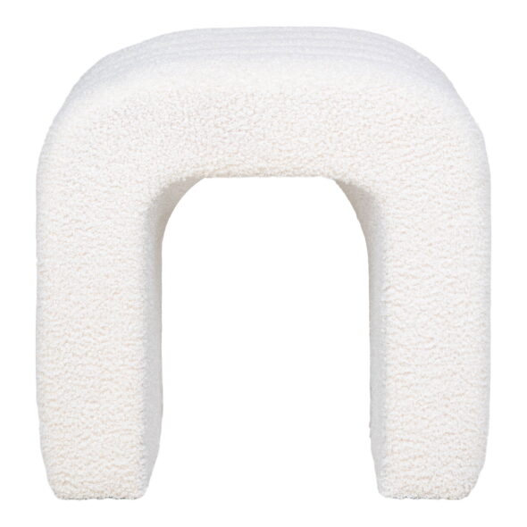 House Nordic - Colma Pouf - Pouf, Teddy, weiß, 41x36,5 cm, HN1234 – Bild 3