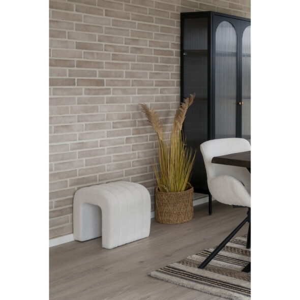 House Nordic - Colma Pouf - Pouf, Teddy, weiß, 41x36,5 cm, HN1234 – Bild 5
