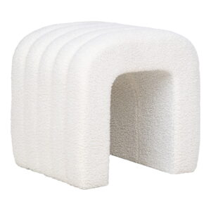 House Nordic - Colma Pouf - Pouf, Teddy, weiß, 41x36,5 cm, HN1234