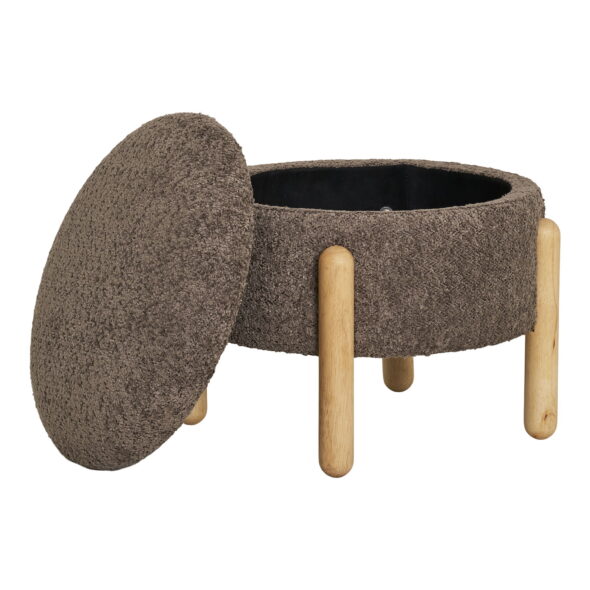 House Nordic - Medas Pouf – Pouf mit Stauraum, braun/natur, HN1237 – Bild 4