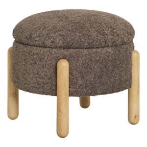 House Nordic - Medas Pouf – Pouf mit Stauraum, braun/natur, HN1237