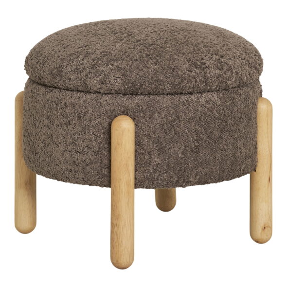 House Nordic - Medas Pouf – Pouf mit Stauraum, braun/natur, HN1237