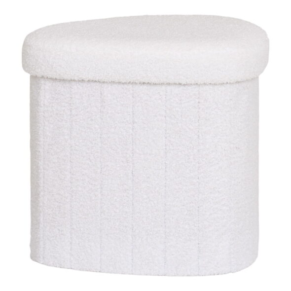 House Nordic - Medford Pouf - Pouf, Teddy, weiß, HN1310 42,5x36,5 cm – Bild 3