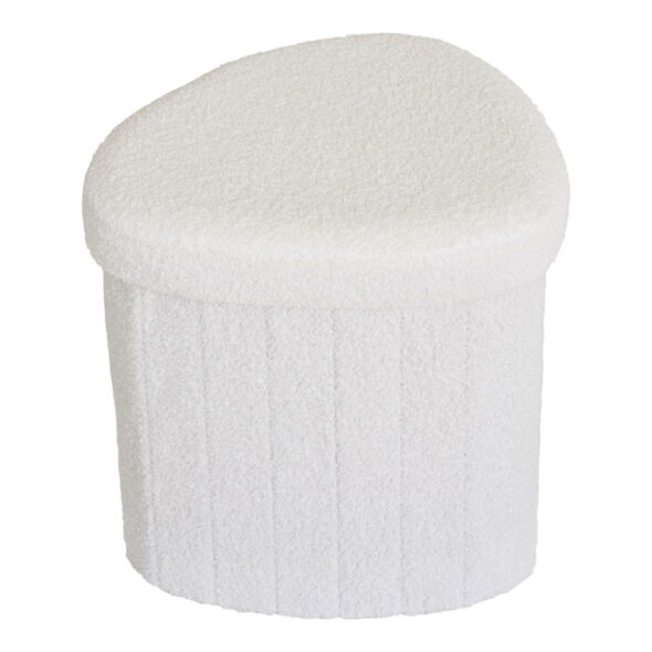 House Nordic - Medford Pouf - Pouf, Teddy, weiß, HN1310 42,5x36,5 cm – Bild 5