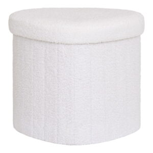 House Nordic - Medford Pouf - Pouf, Teddy, weiß, HN1310 42,5x36,5 cm
