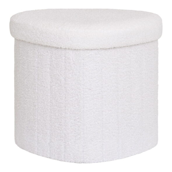 House Nordic - Medford Pouf - Pouf, Teddy, weiß, HN1310 42,5x36,5 cm