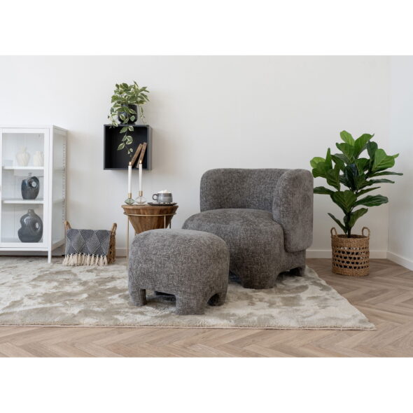 House Nordic - Nazare Pouf - Pouf, grau, HN1280 53x41 cm – Bild 2