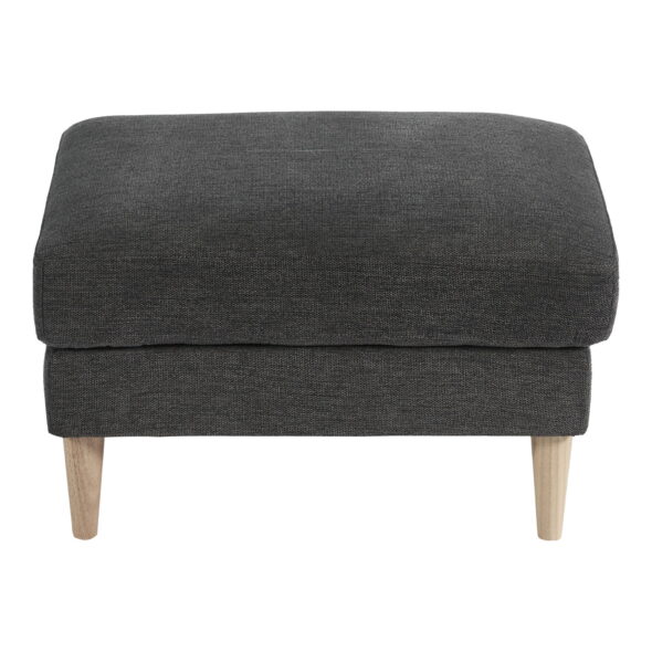 House Nordic - Bologna Pouf – Pouf, dunkelgrau mit natürlichen Holzbeinen, HN1045 – Bild 2