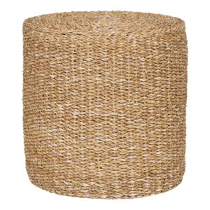 House Nordic - Rivera Pouf - Pouf, Seegras/Baumwolle, natur ø40x40 cm