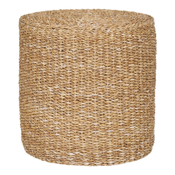 House Nordic - Rivera Pouf - Pouf, Seegras/Baumwolle, natur ø40x40 cm