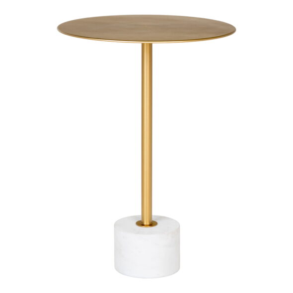 House Nordic - Lecco Beistelltisch – Beistelltisch aus Messing und Marmor Ø41x58 cm
