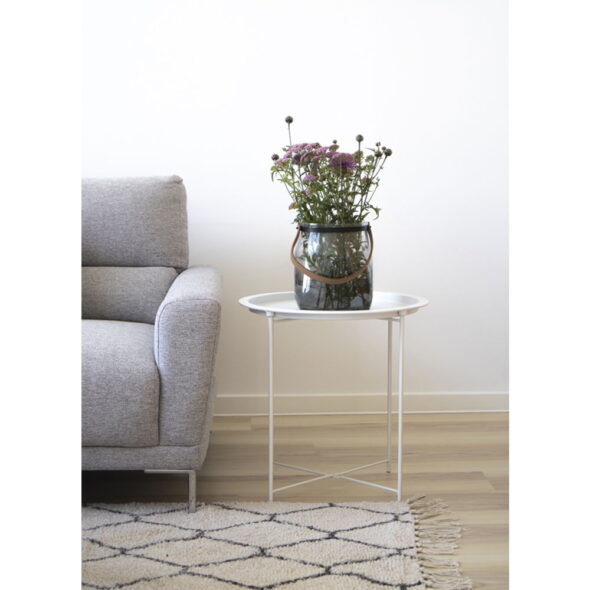 House Nordic - Bastia Beistelltisch – Beistelltisch aus Stahl, weiß Ø47x50 cm – Bild 2