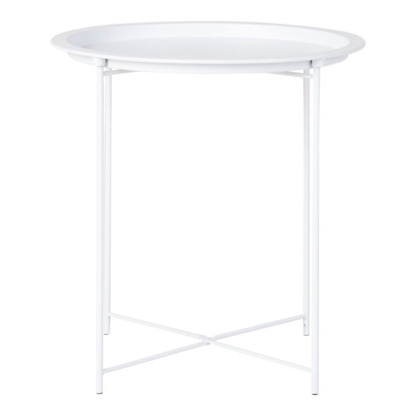 House Nordic - Bastia Beistelltisch – Beistelltisch aus Stahl, weiß Ø47x50 cm – Bild 3