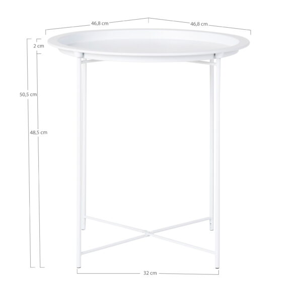 House Nordic - Bastia Beistelltisch – Beistelltisch aus Stahl, weiß Ø47x50 cm – Bild 4