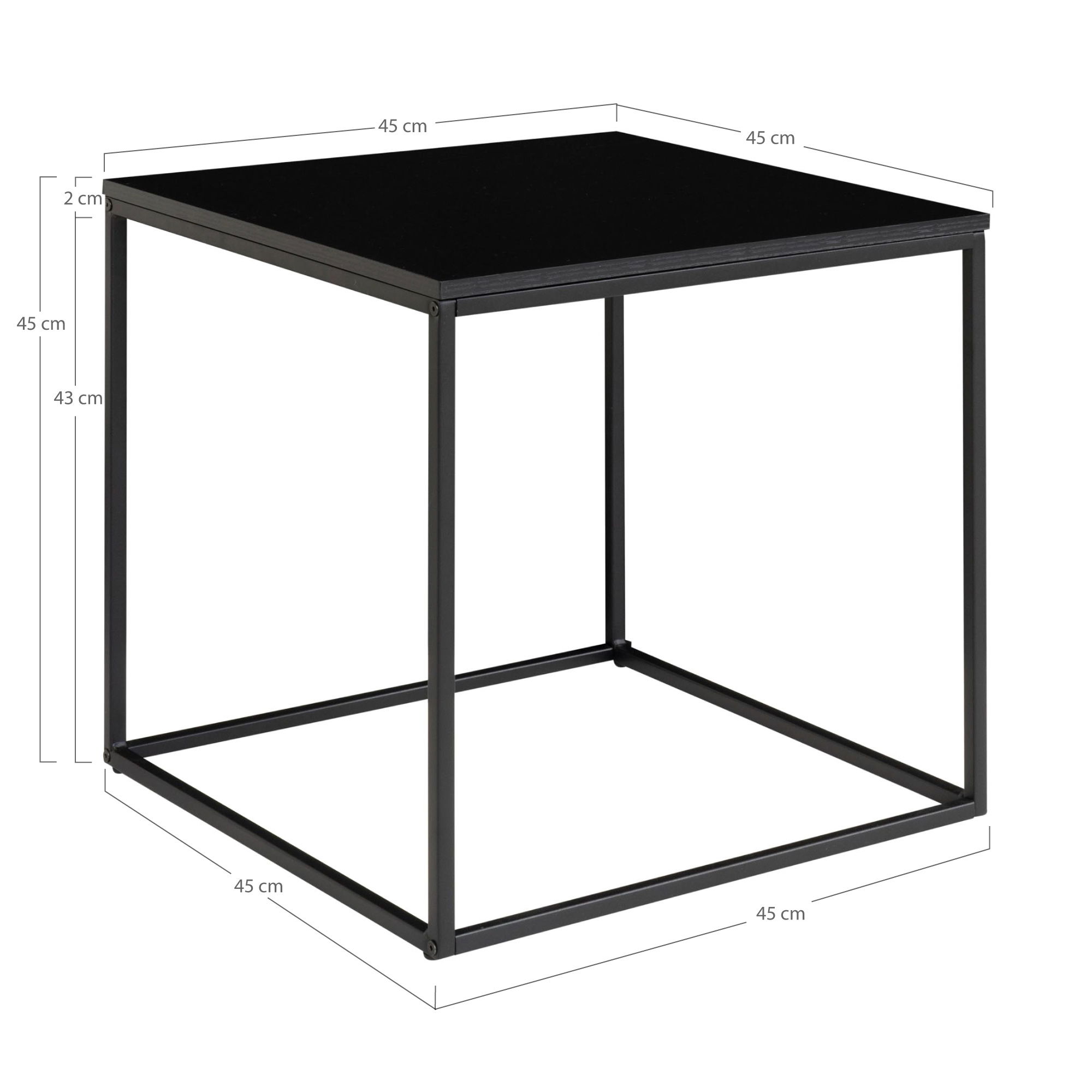 House Nordic - Vita Beistelltisch - Beistelltisch, schwarz, schwarzes Gestell 45x45x45 cm – Bild 6