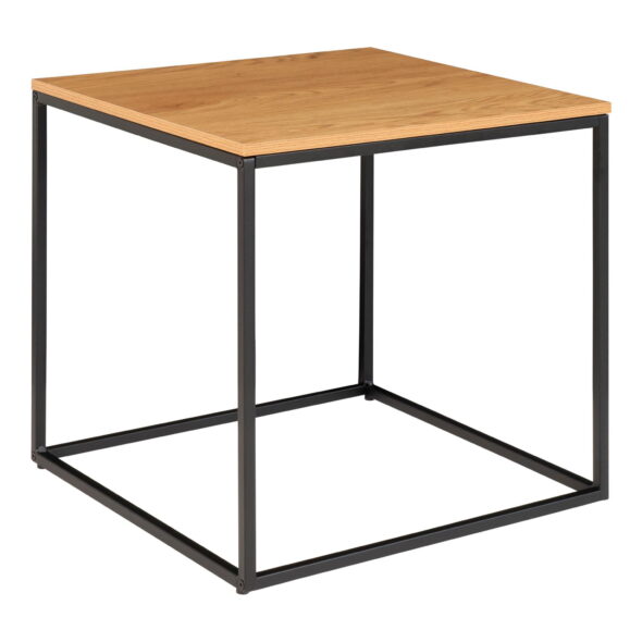 House Nordic - Vita Beistelltisch - Beistelltisch, Eichenoptik, schwarzes Gestell 45x45x45 cm – Bild 3