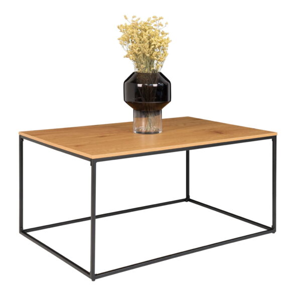 House Nordic - Vita Couchtisch - Couchtisch, Eichenoptik, schwarzes Gestell 60x90x45 cm