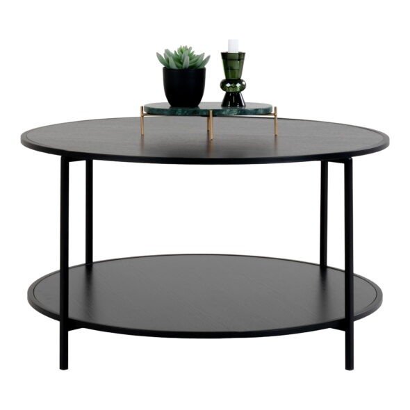House Nordic - Vita Couchtisch - Couchtisch, schwarz, schwarzes Gestell Ø80x45 cm
