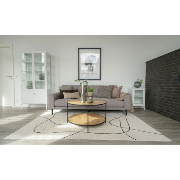 House Nordic - Vita Couchtisch - Couchtisch, Eichenoptik, schwarzes Gestell Ø80x45 cm – Bild 2