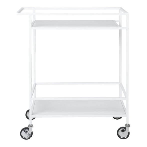 House Nordic - Vita Bar Trolley – Barwagen, 2 weiße Regale, weißes Gestell 68 x 40 x 79 cm – Bild 3