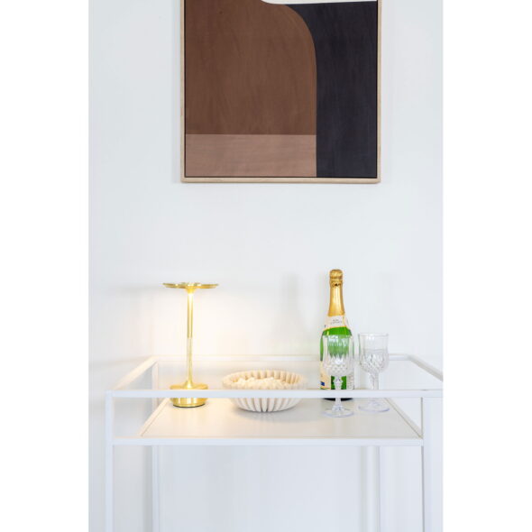 House Nordic - Vita Bar Trolley – Barwagen, 2 weiße Regale, weißes Gestell 68 x 40 x 79 cm – Bild 5