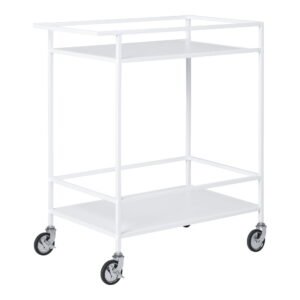House Nordic - Vita Bar Trolley – Barwagen, 2 weiße Regale, weißes Gestell 68 x 40 x 79 cm