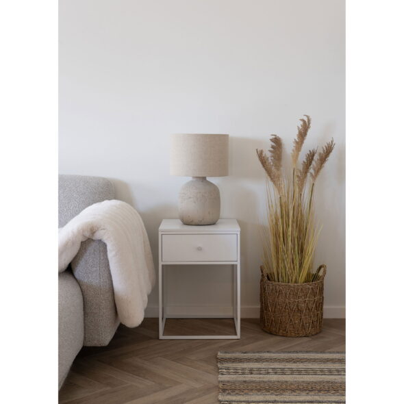 House Nordic - Vita Beistelltisch - Beistelltisch, 1 Schublade, weiß, weißer Rahmen 40x40x55 cm – Bild 2