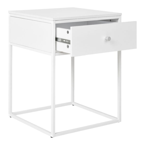 House Nordic - Vita Beistelltisch - Beistelltisch, 1 Schublade, weiß, weißer Rahmen 40x40x55 cm – Bild 4