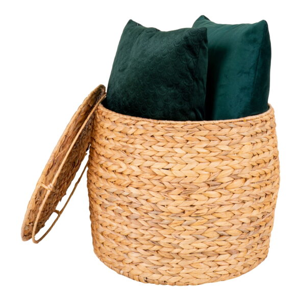 House Nordic - Delia Beistelltisch – Beistelltisch mit Stauraum, Wasserhyazinthe, natur, Ø43x34 cm – Bild 3