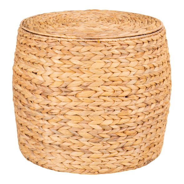 House Nordic - Delia Beistelltisch – Beistelltisch mit Stauraum, Wasserhyazinthe, natur, Ø43x34 cm