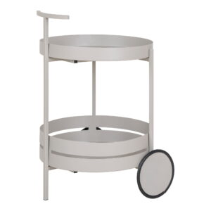 House Nordic - Beja Barwagen – Barwagen, Stahl, kühles Grau, 2 Ablagen 40 x 49,5 x 61 cm