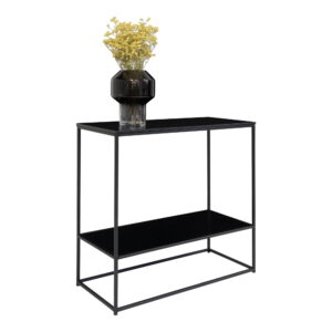 House Nordic - Vita Konsolentisch - Konsolentisch, 2 Regale, schwarz, schwarzer Rahmen 80x36x80 cm