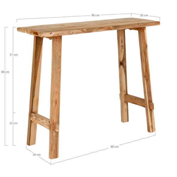 House Nordic - Girona Konsolentisch - Konsolentisch, Teak, Natur, 90x30x80 cm – Bild 6