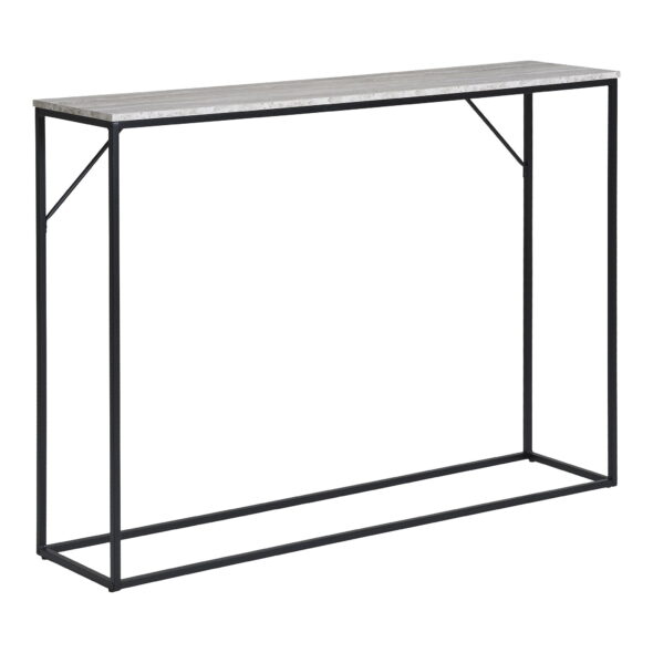 House Nordic - Vita Konsolentisch – Konsolentisch, 1 Ablage, Travertin-Optik, schwarzes Gestell 110 x 26 x 80 cm – Bild 3