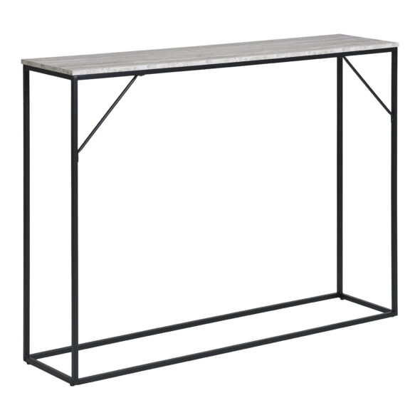 House Nordic - Vita Konsolentisch – Konsolentisch, 1 Ablage, Travertin-Optik, schwarzes Gestell 110 x 26 x 80 cm – Bild 4