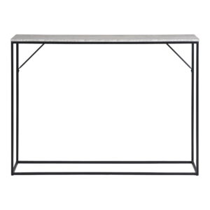House Nordic - Vita Konsolentisch – Konsolentisch, 1 Ablage, Travertin-Optik, schwarzes Gestell 110 x 26 x 80 cm