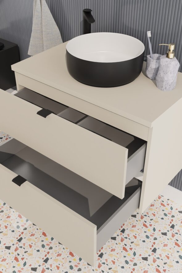 Waschbeckenunterschrank, 80 cm, 2 Schubladen – Bild 5