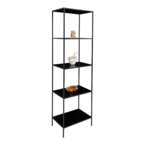 House Nordic - Vita Regal - Regal, 5 Regale, schwarz, schwarzer Rahmen 51x36x170 cm
