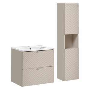 60 cm großes Möbelset mit einem Dance-Möbelwaschbecken und einem Hochschrank