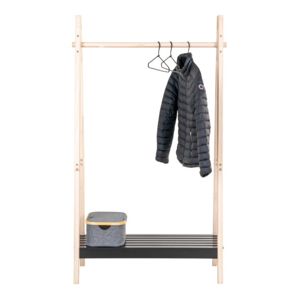 House Nordic - Torino Kleiderständer - Kleiderständer, MDF/Paulownia, Natur/Schwarz94,5x39x170 cm – Bild 3