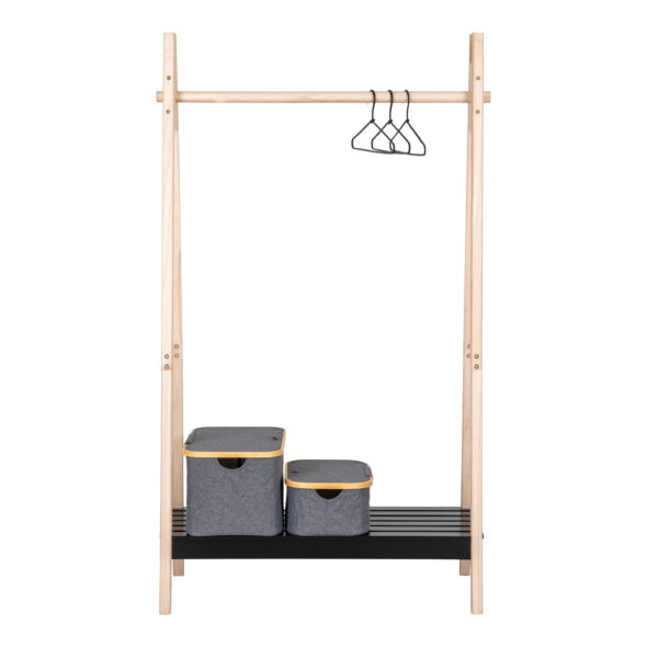 House Nordic - Torino Kleiderständer - Kleiderständer, MDF/Paulownia, Natur/Schwarz94,5x39x170 cm – Bild 4